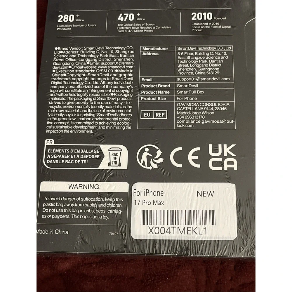 SmartDevil Clear Tempered Glass Screen Protector iPhone 17 Pro Max Anti-Scratch